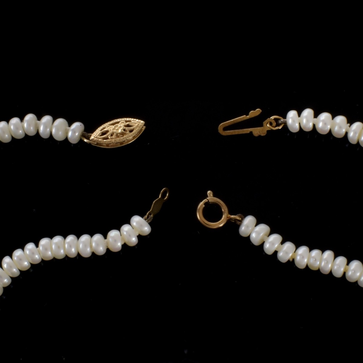 Pearl and 14K Necklace and Bracelet