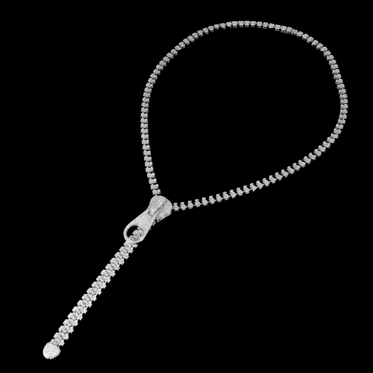 Diamond and 18K Zipper Necklace