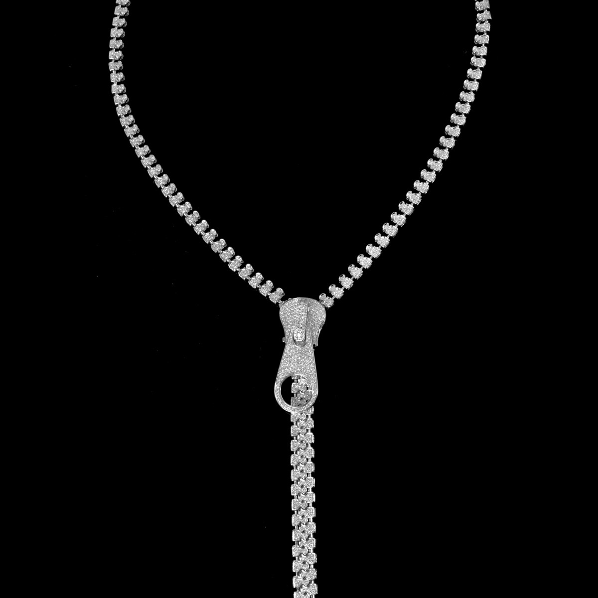 Diamond and 18K Zipper Necklace