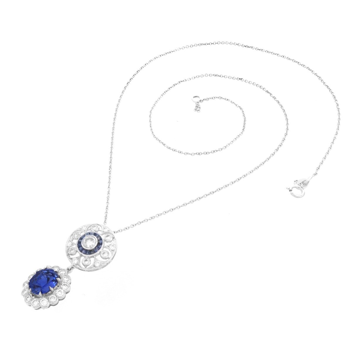 Sapphire, Diamond and 18K Necklace