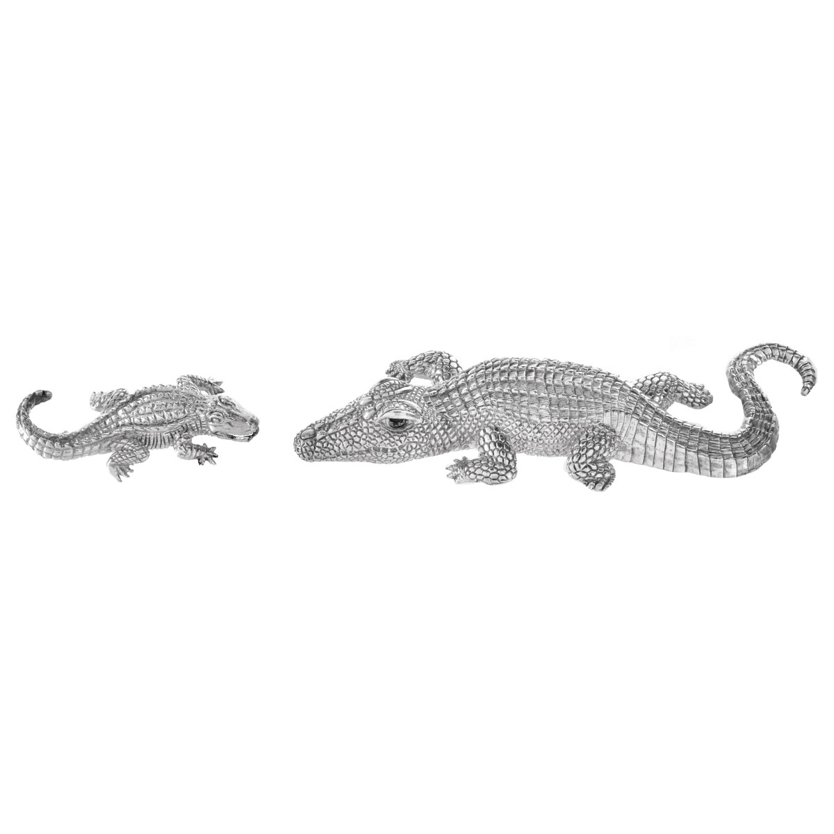 Two Sterling Alligator Pins