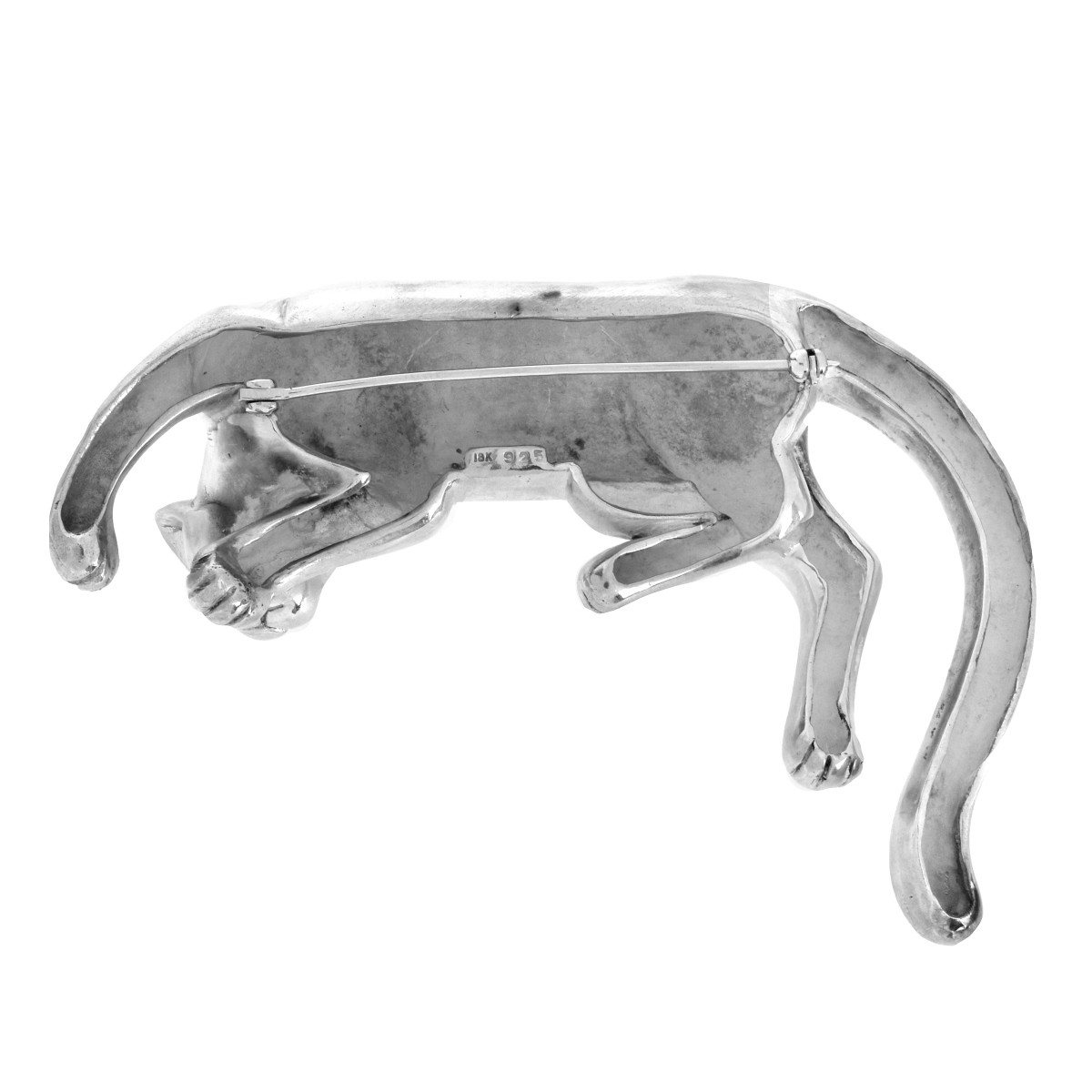 Sterling and 18K Panther Brooch