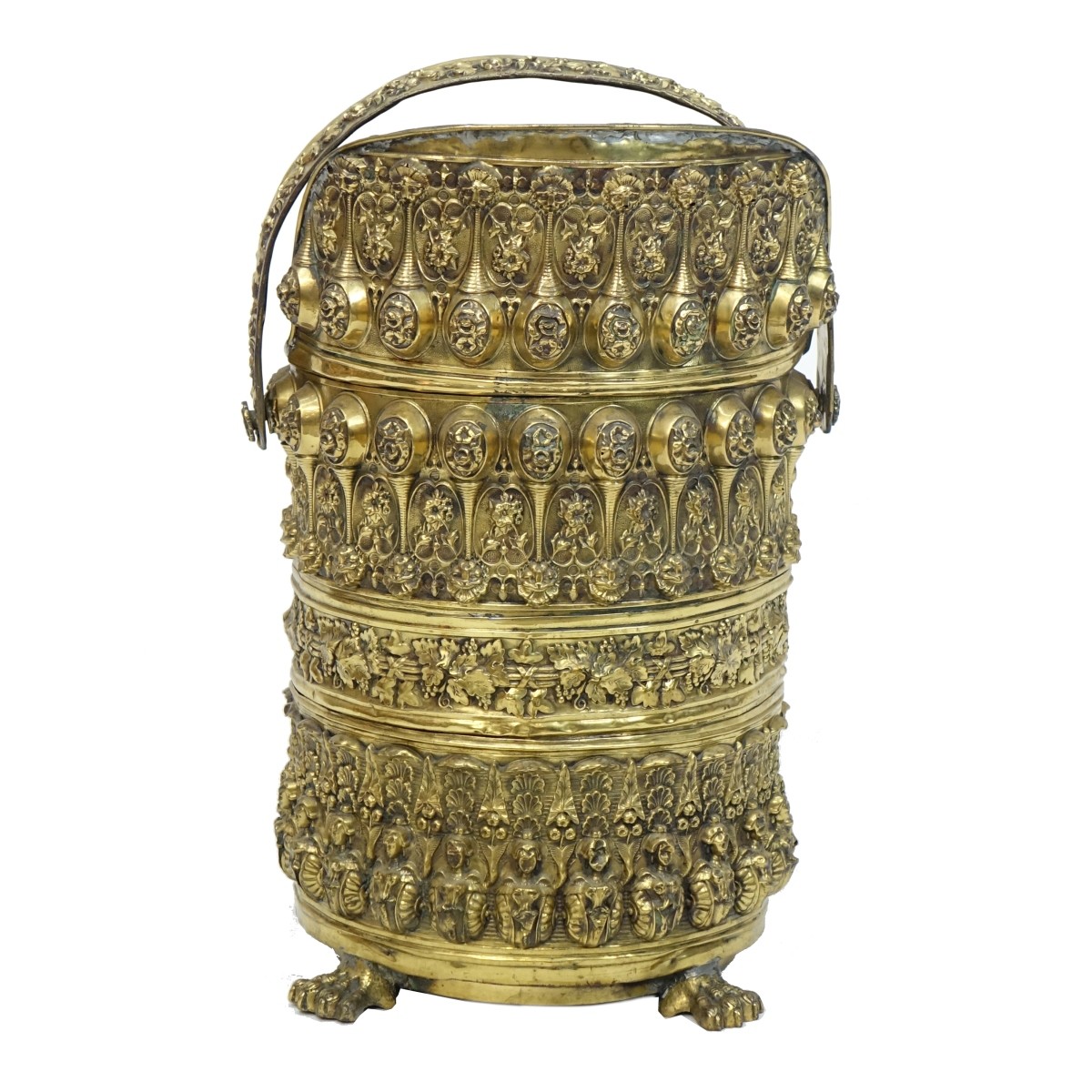 Antique French Brass Coal Scuttle