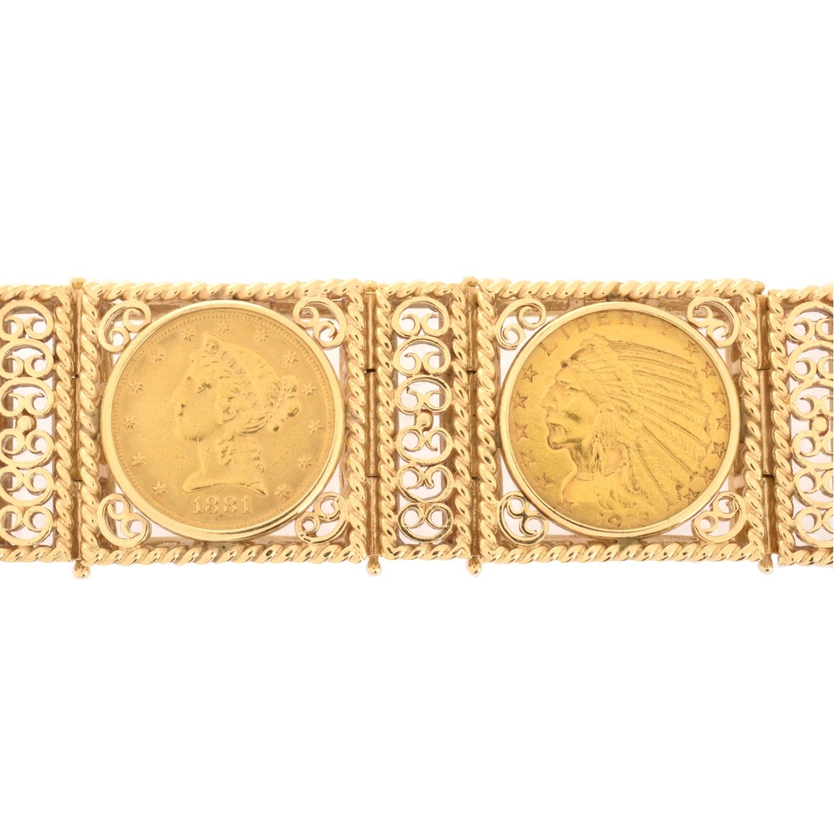 US Gold Coin and 14K Bracelet