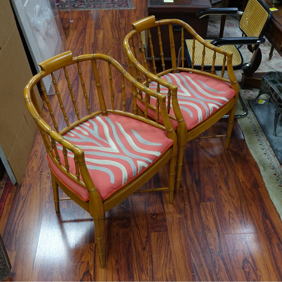 Faux Bamboo Armchairs