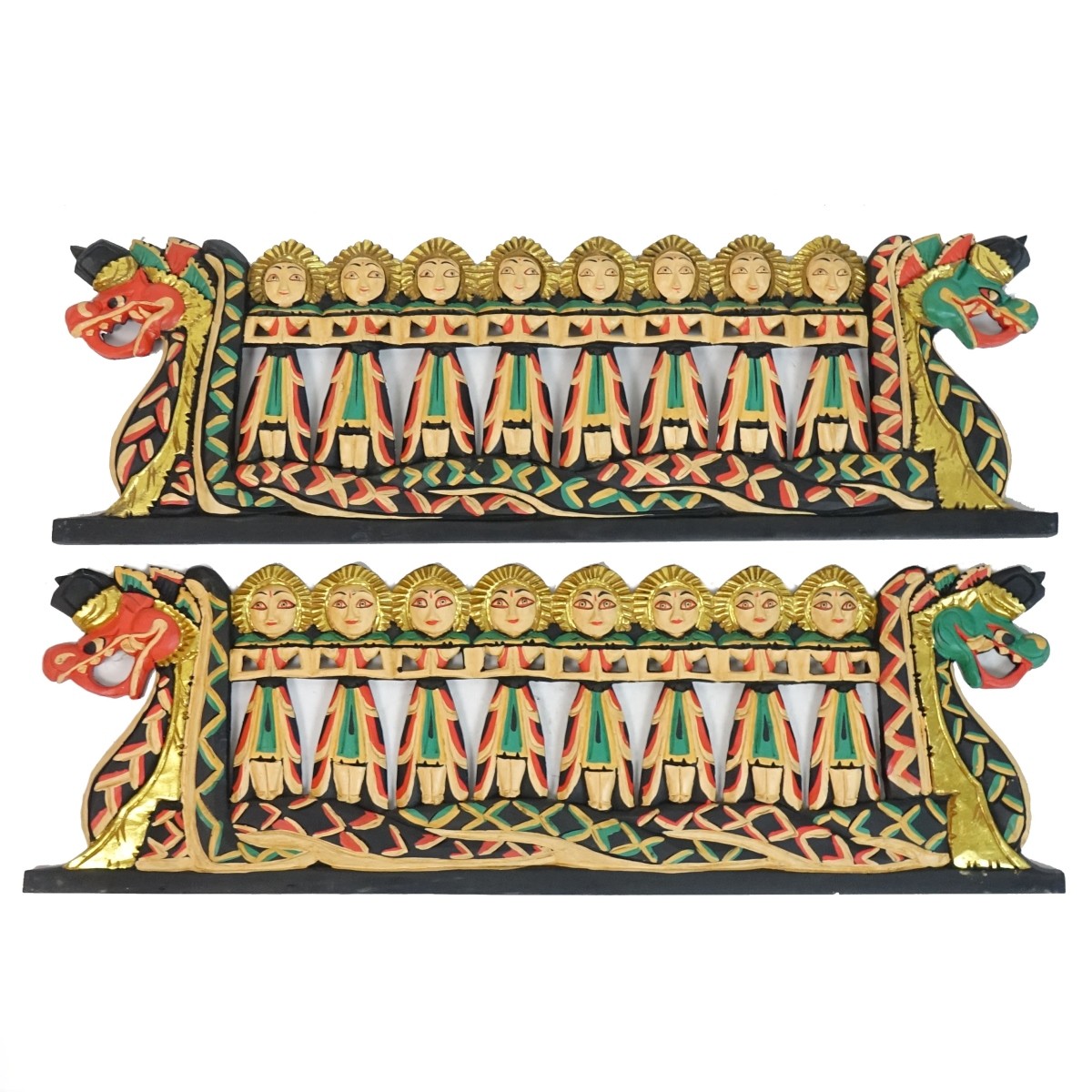 Pair of Thai Wall Hanging Sculptures