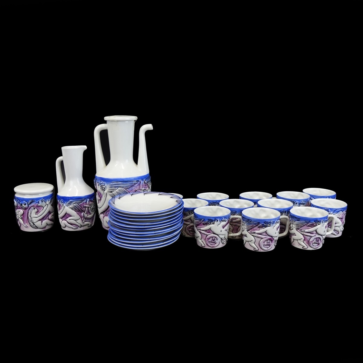 Service for Twelve Castro Porcelain Tea Set.