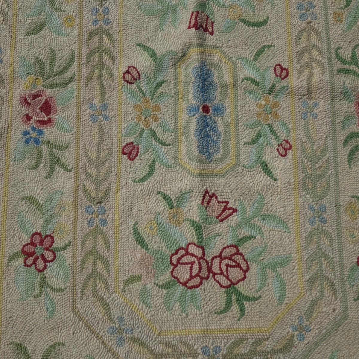 Vintage French Style Hooked Rug