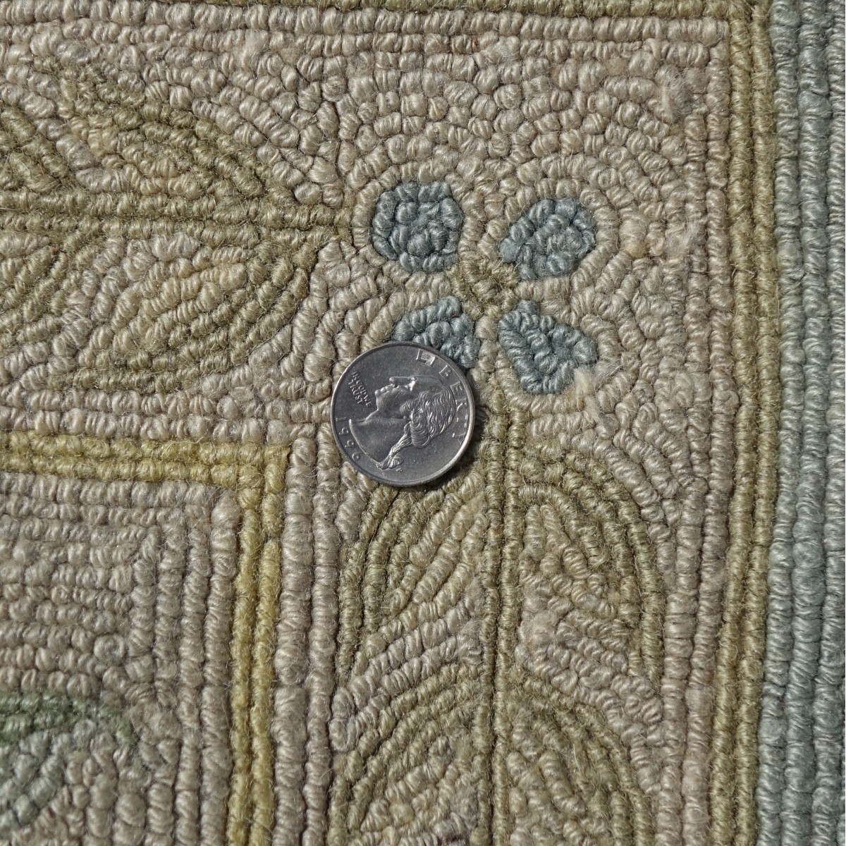 Vintage French Style Hooked Rug