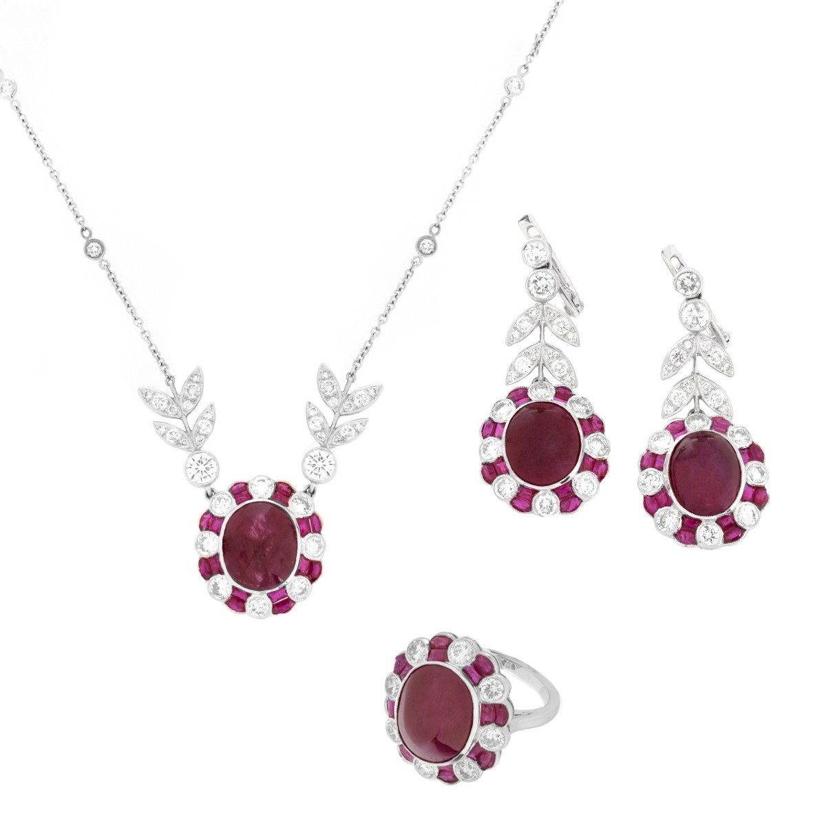 Ruby, Diamond and 18K Suite
