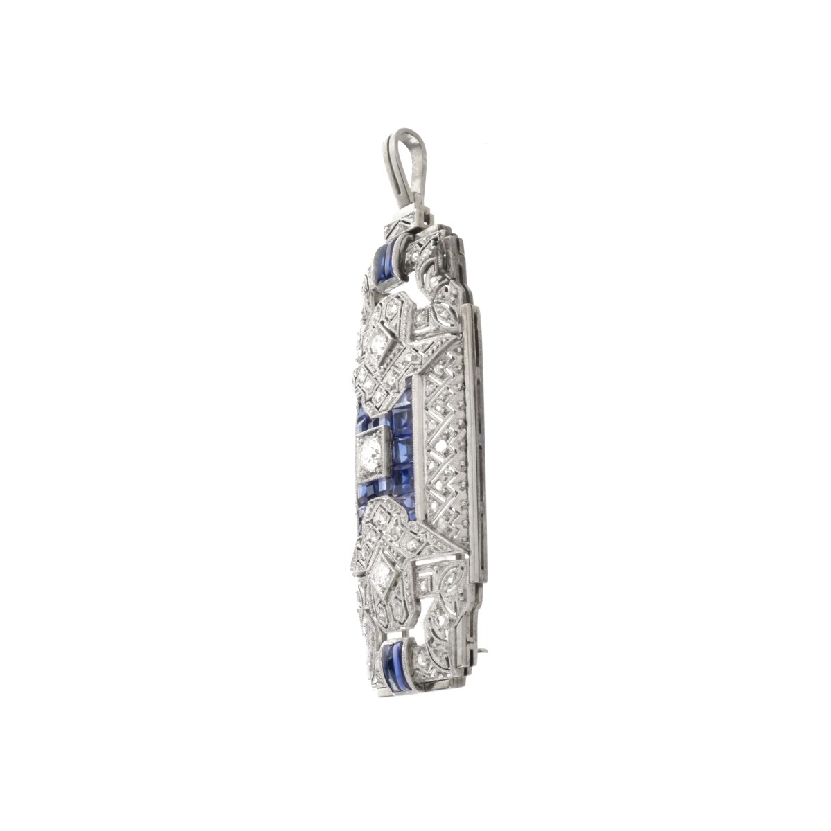 Diamond, Sapphire and 19K Pendant