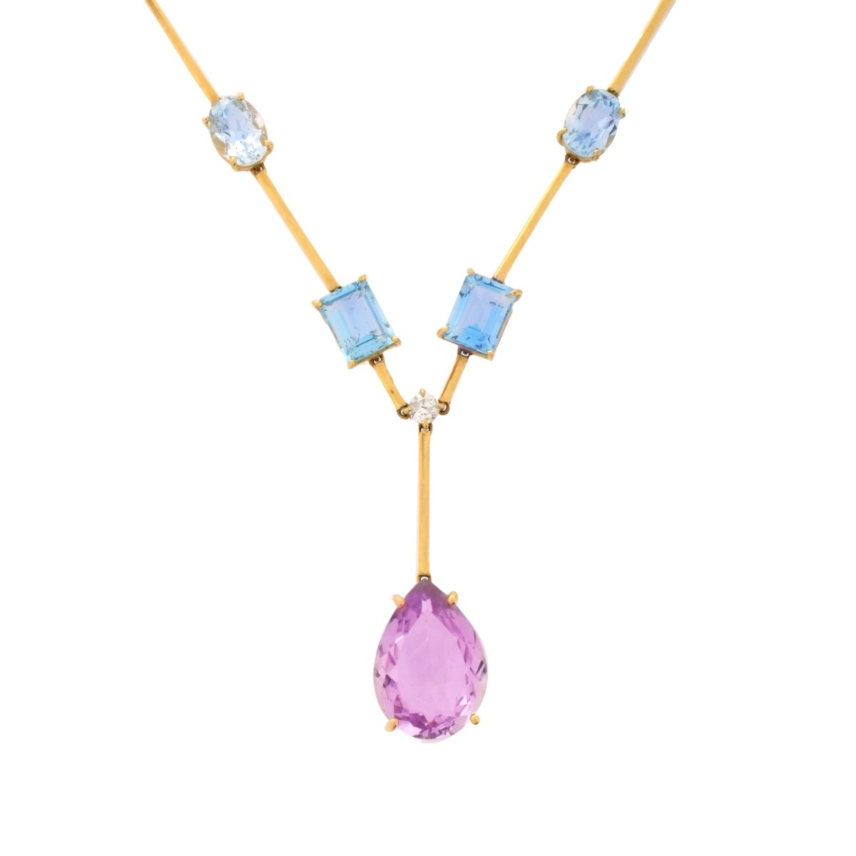 Gemstone and 18K Pendant Necklace