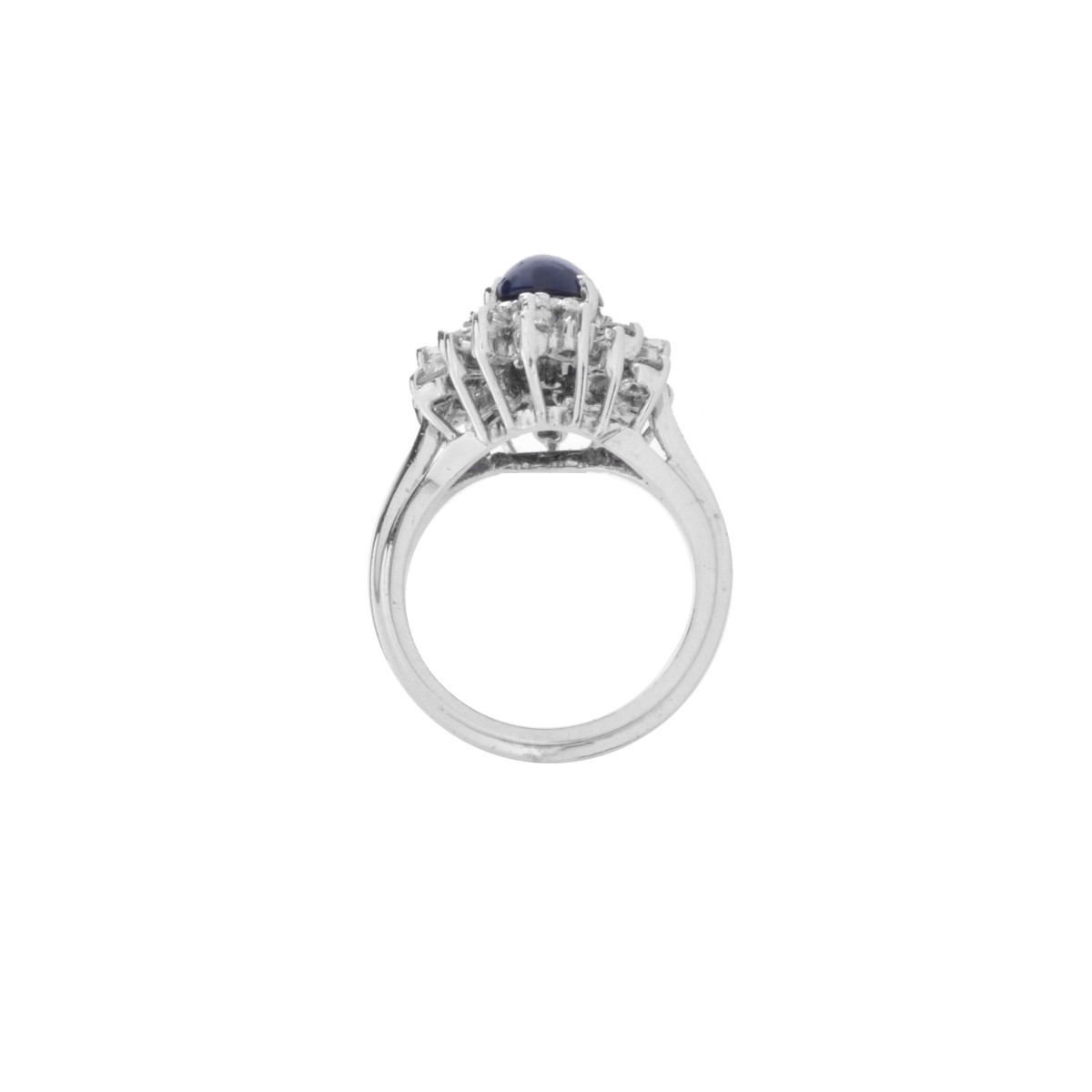 Sapphire, Diamond and 14K Ring