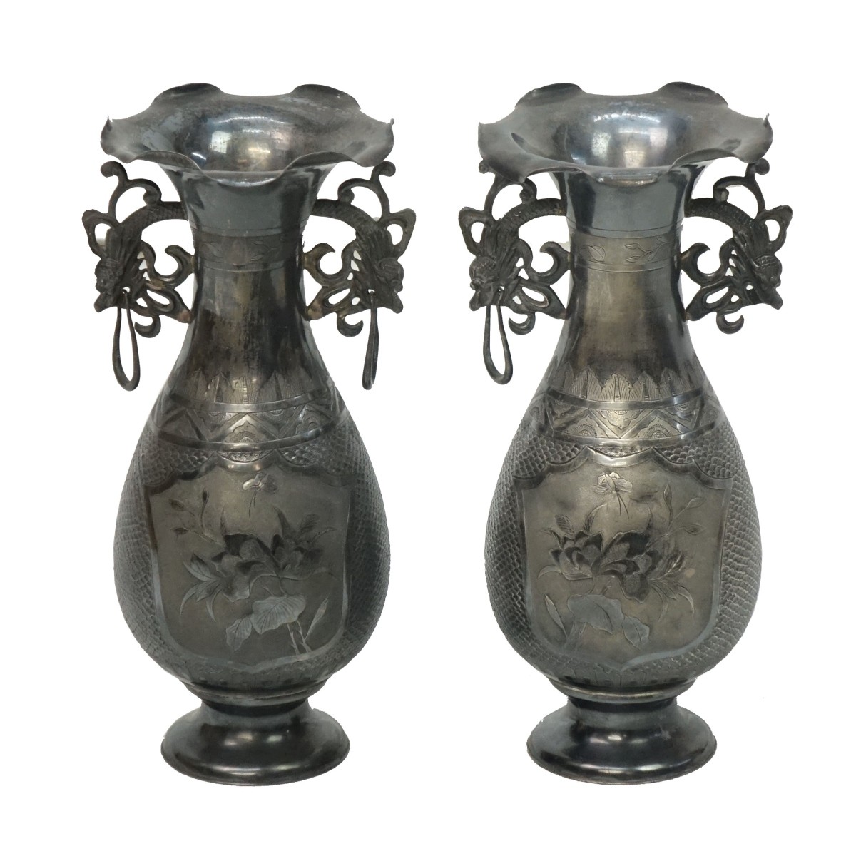 Chinese Silver Vases