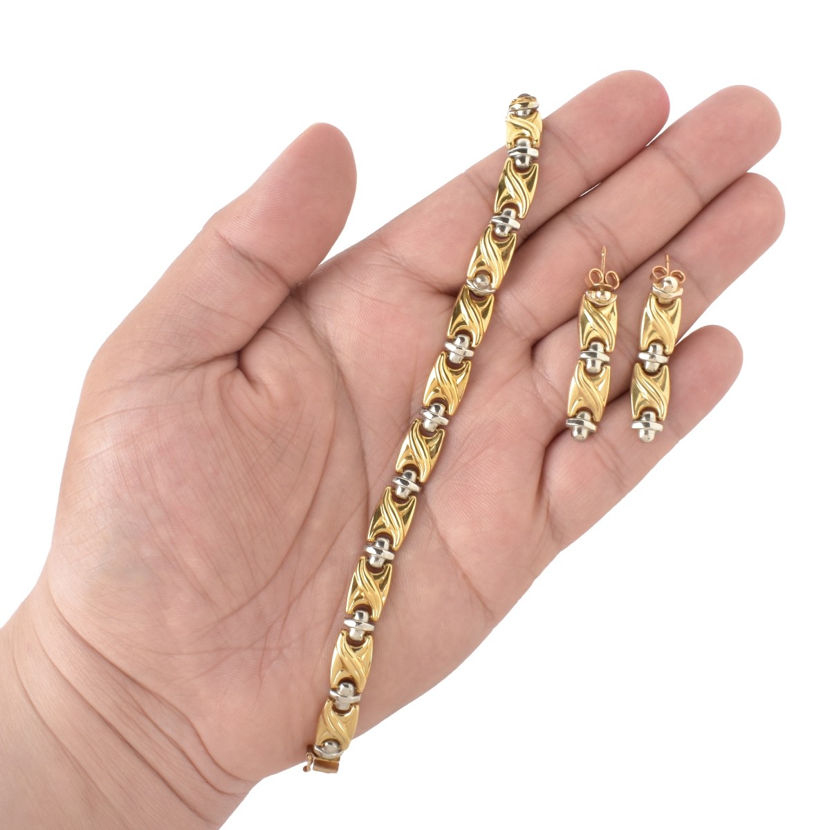 14K Bracelet and Earrings