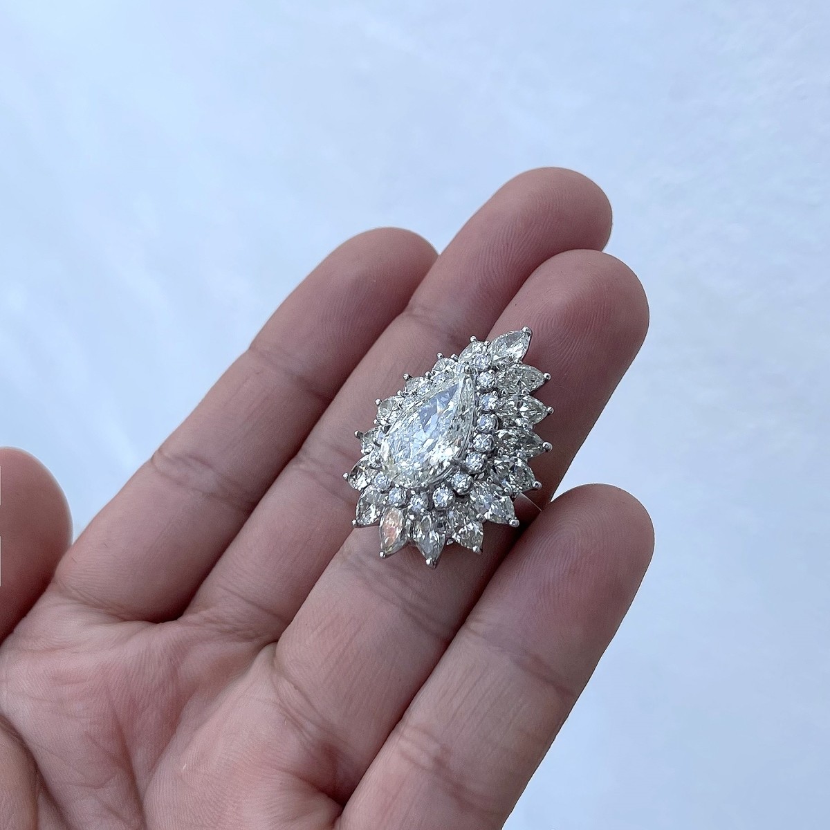 12.64ct Diamond and Platinum Ring