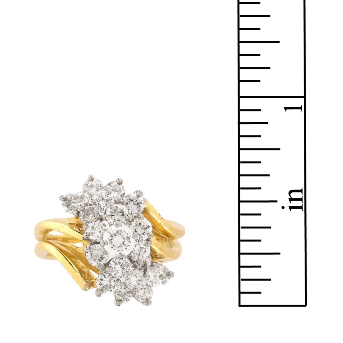 Diamond and 18K Cluster Ring