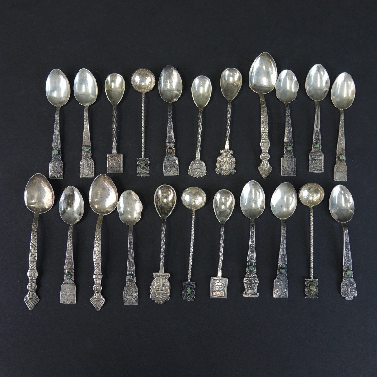 Sterling & 900 Silver Souvenir Spoons