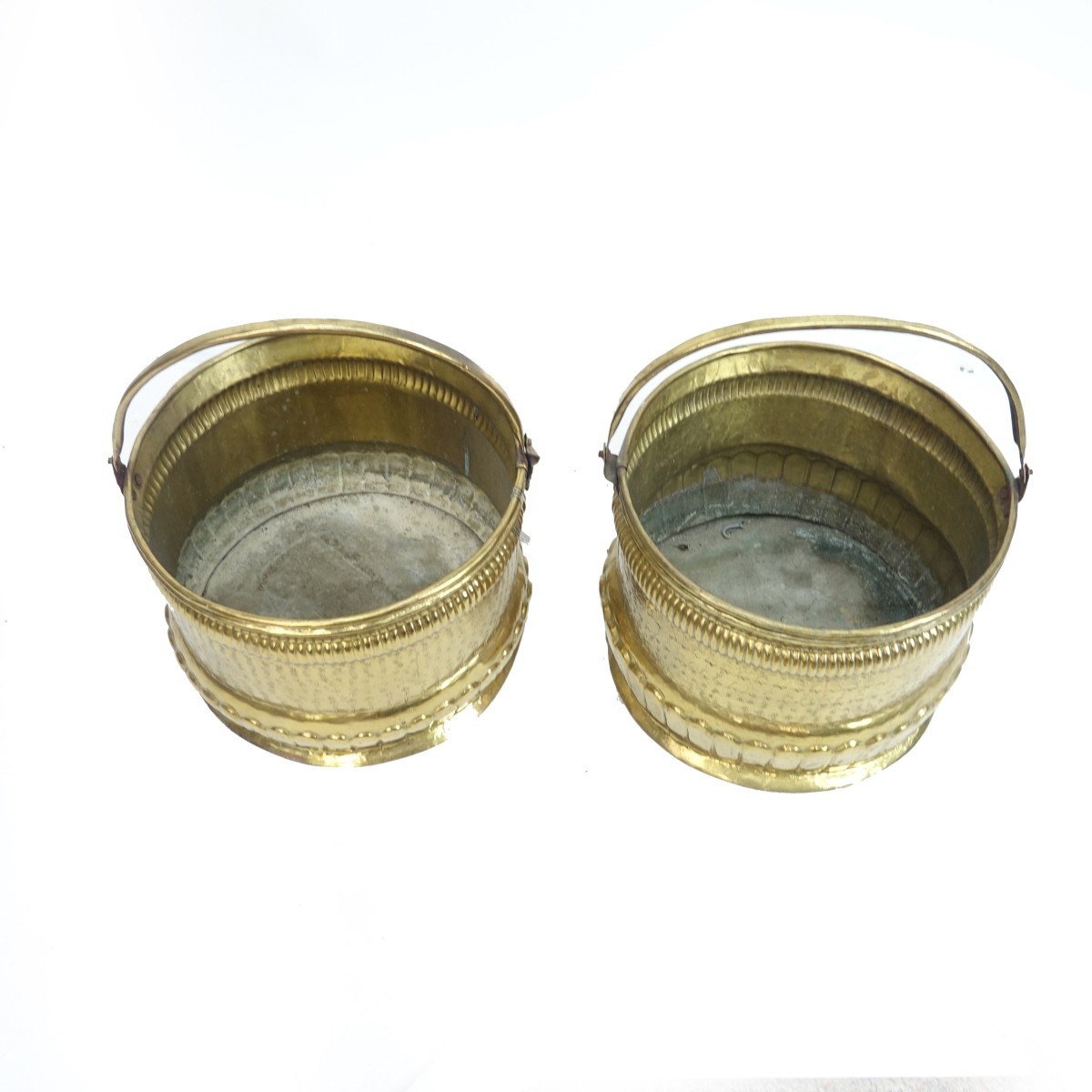 Pair of Vintage Brass Handled Buckets