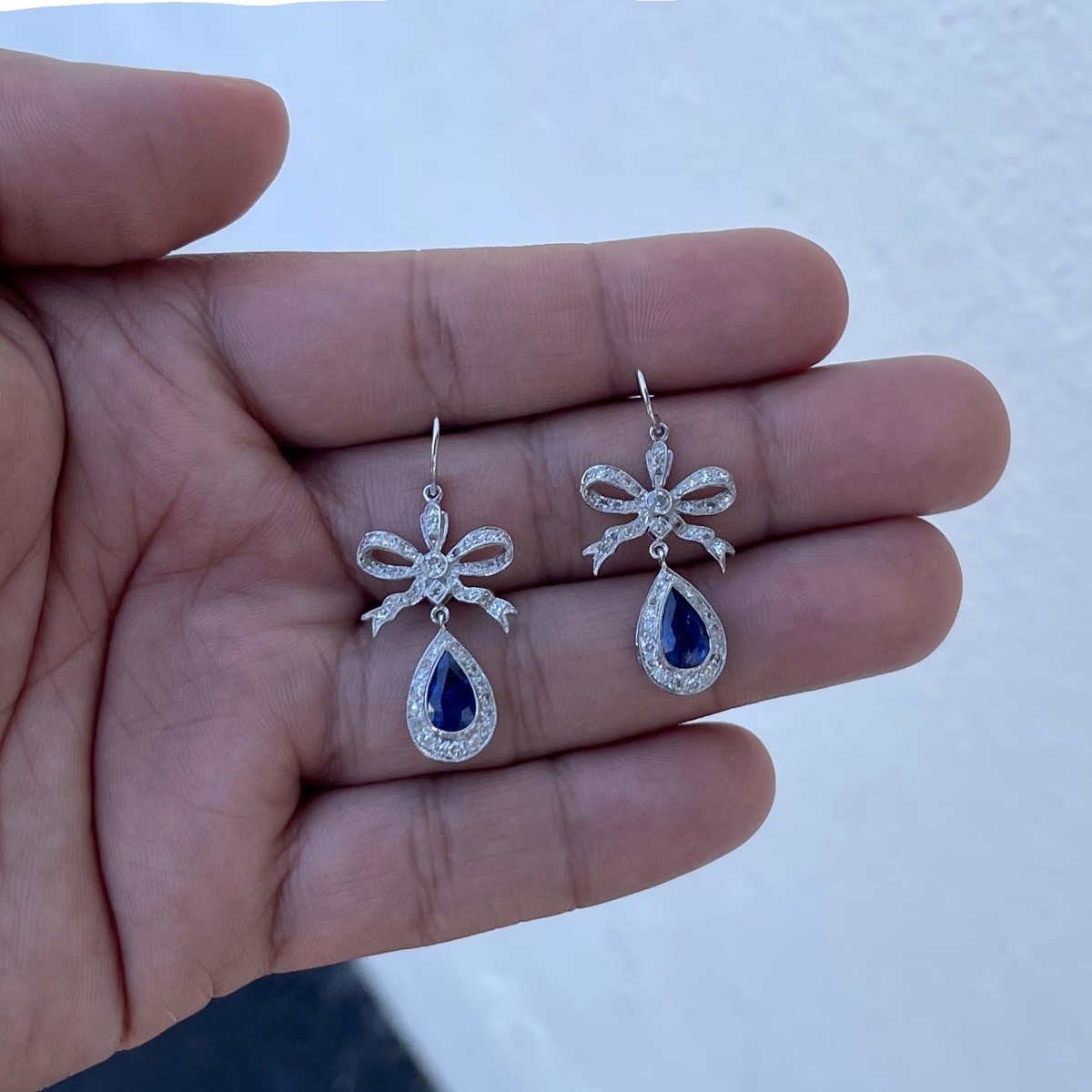 Sapphire, Diamond and 18K Earrings