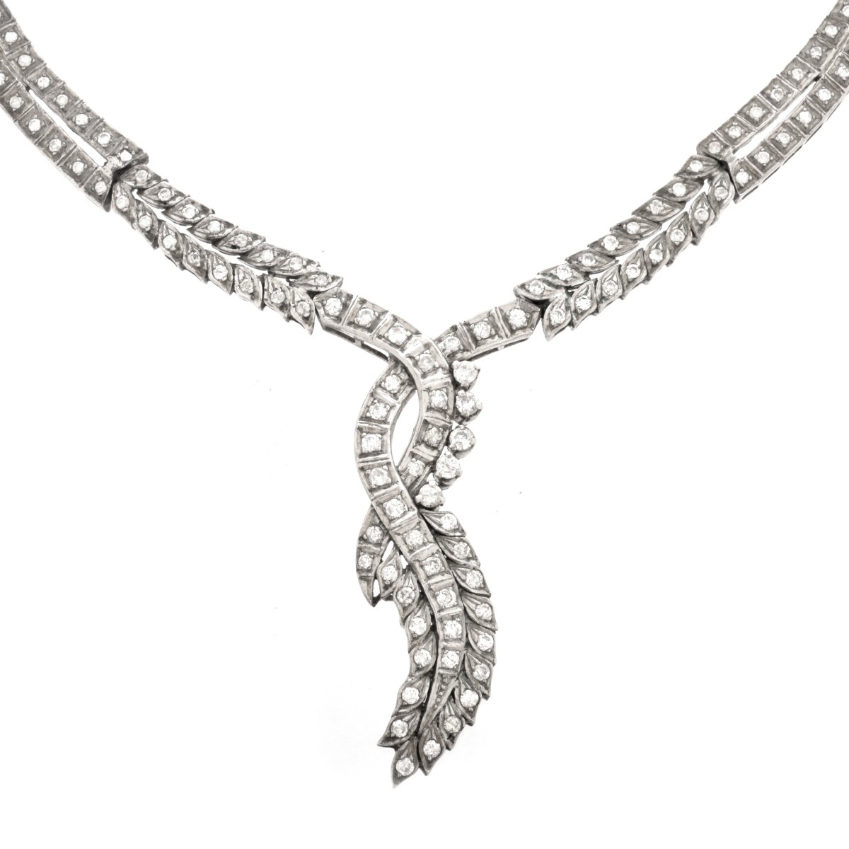 Diamond and Silver Necklace