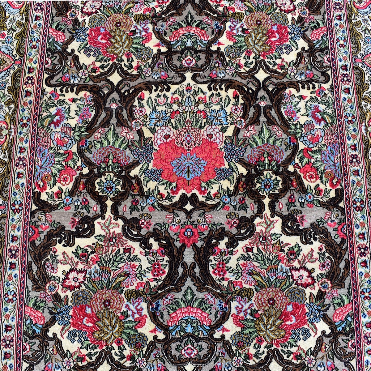 Semi Antique Persian Silk and Wool Rug