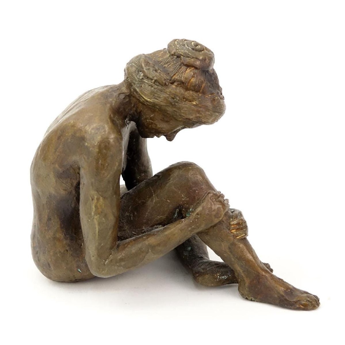 Bronze Sculpture of a Seated Woman.