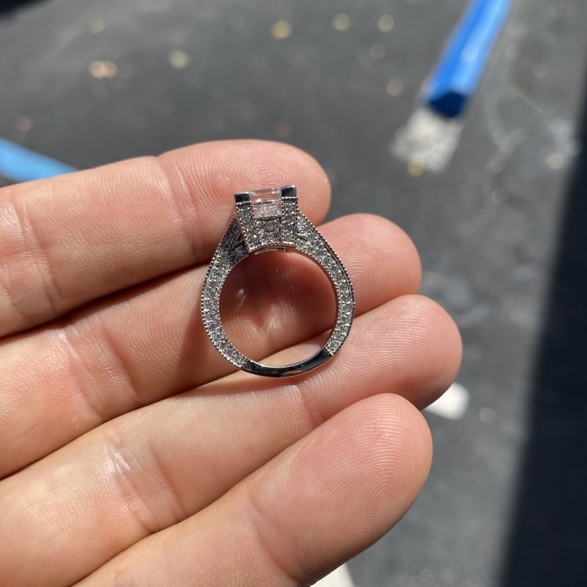 GIA 5.28ct Diamond and 18K Ring
