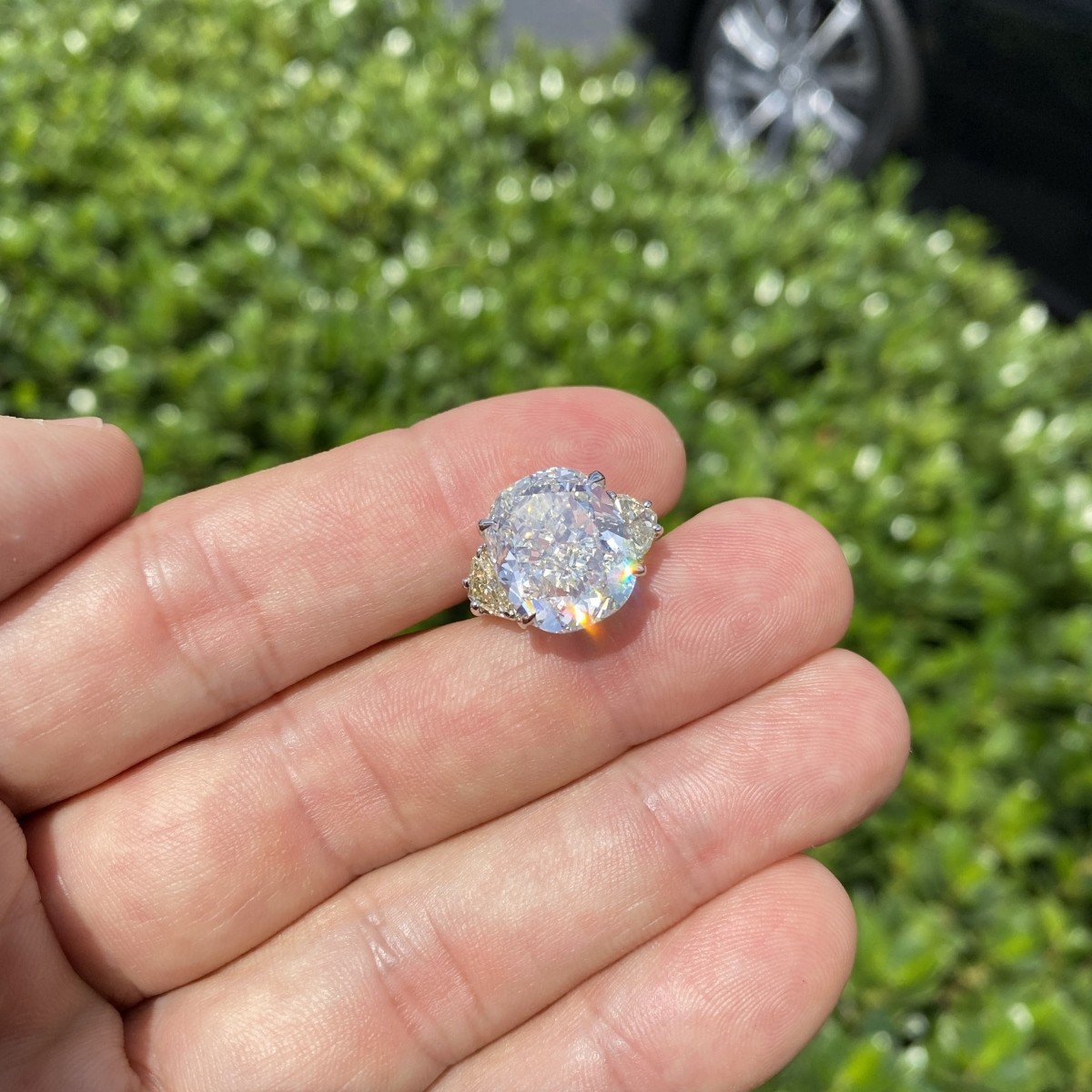 EGL 12.83ct Diamond and 18K Ring