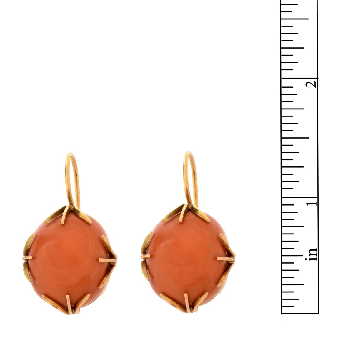 Coral and 18K Earrings