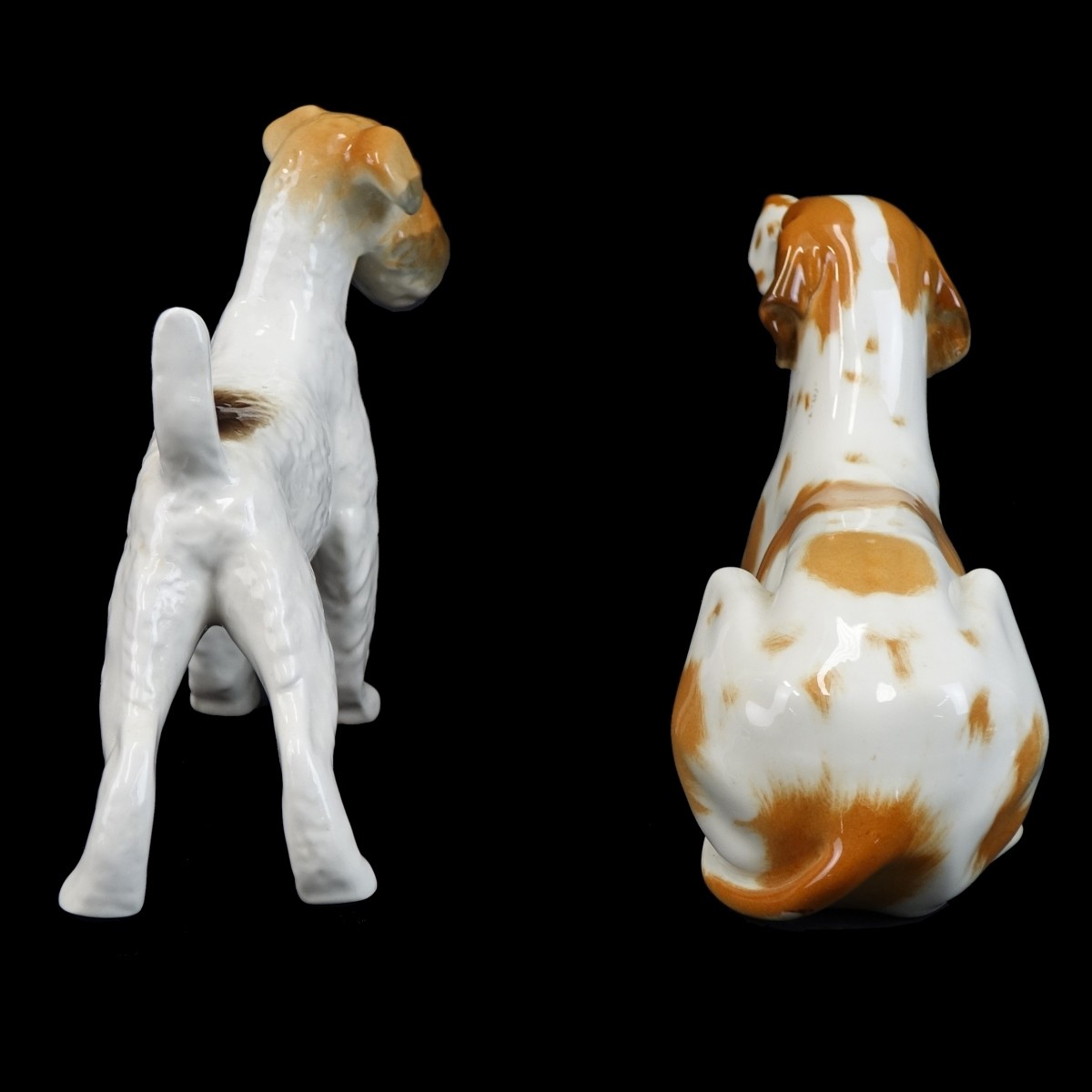 Two (2) Vintage USSR Lomonosov Dog Figurines