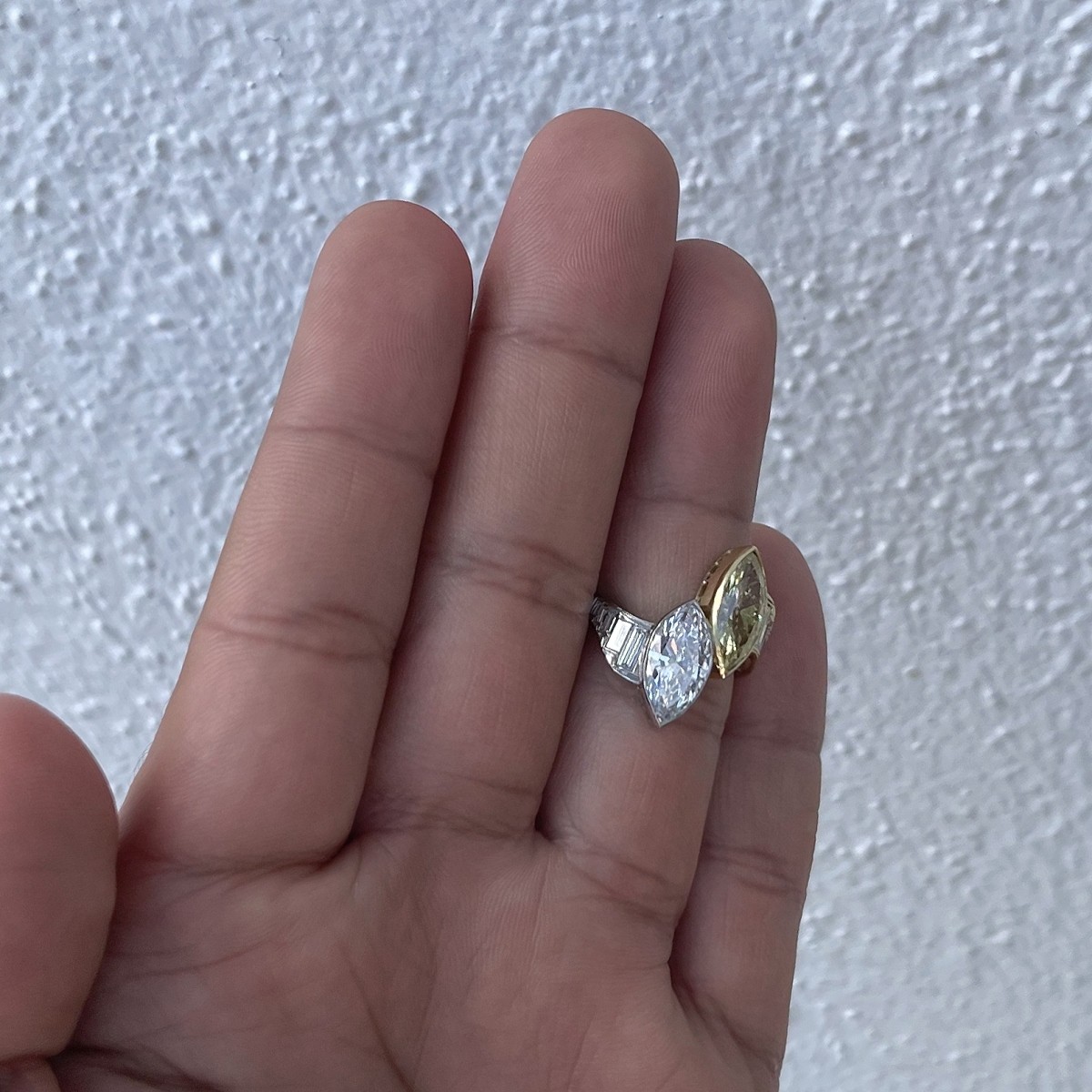 4.85ct Fancy Diamond and Platinum Ring