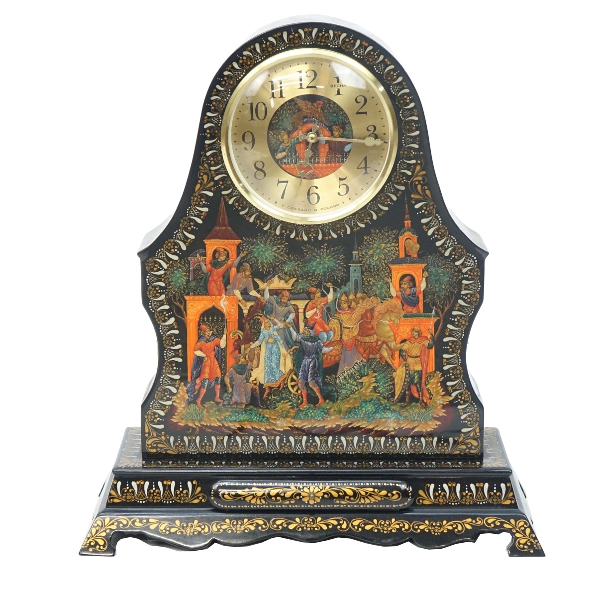 Russian Lacquer Mantle Clock