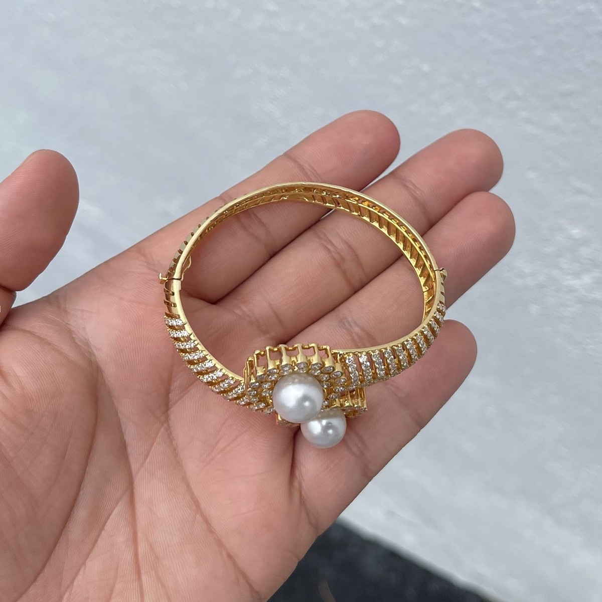 Diamond, Pearl and 18K Bracelet