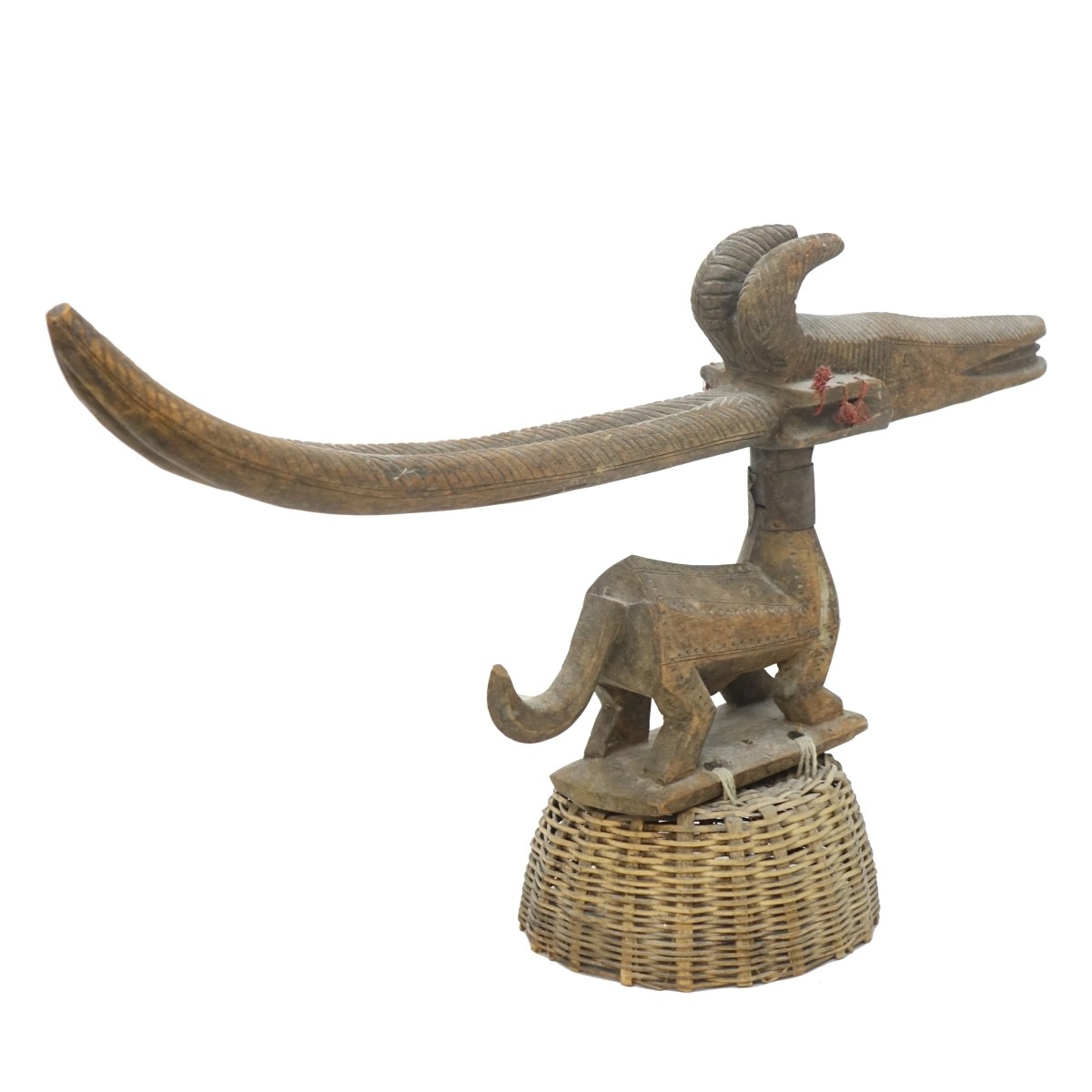 African Wood Carved Antelope