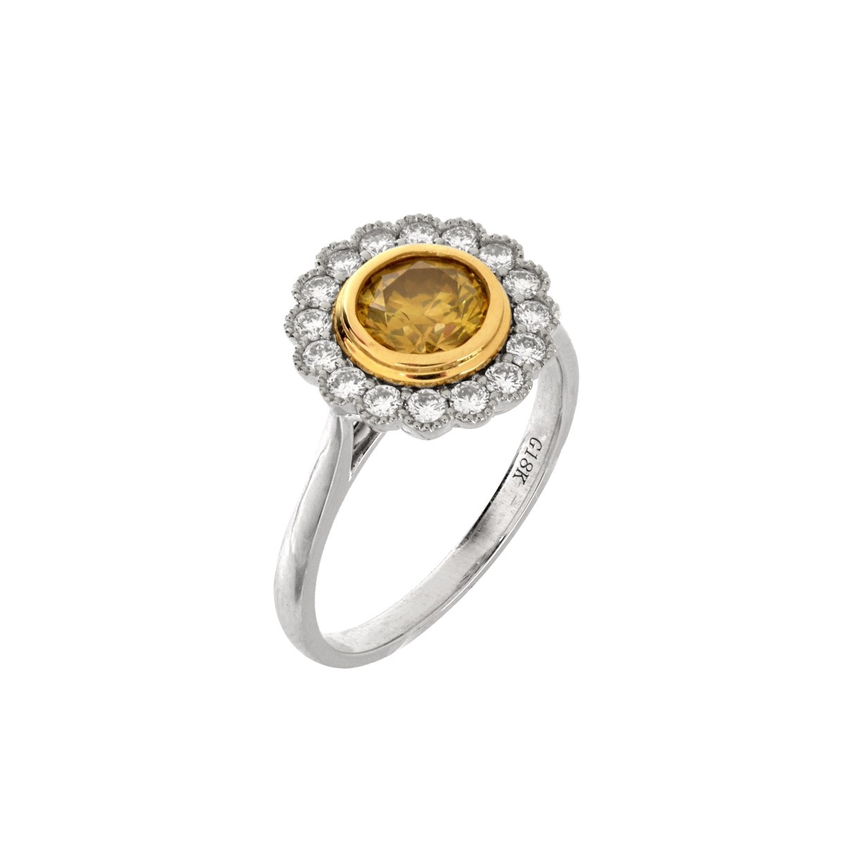 EGL Fancy Yellow Diamond Ring