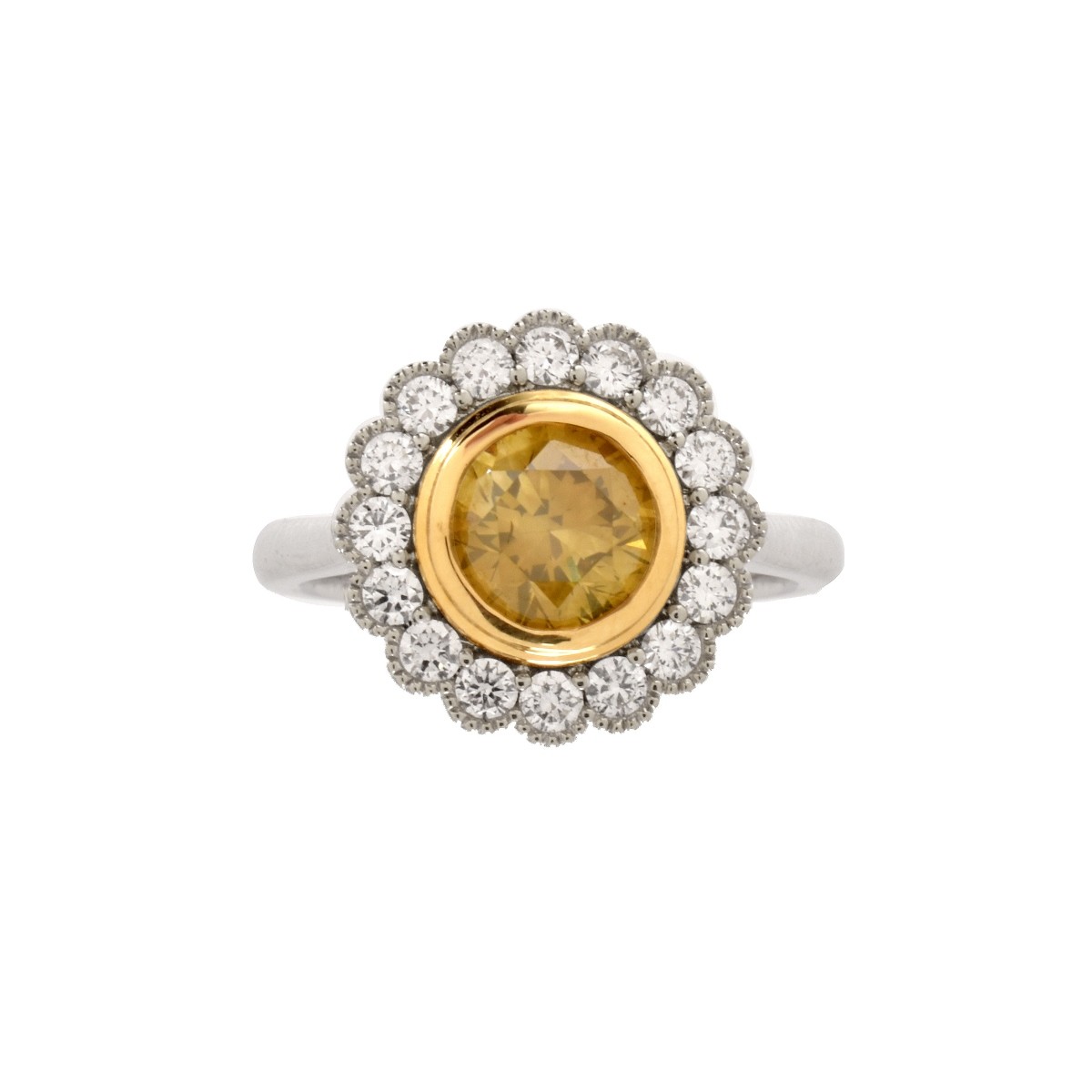 EGL Fancy Yellow Diamond Ring