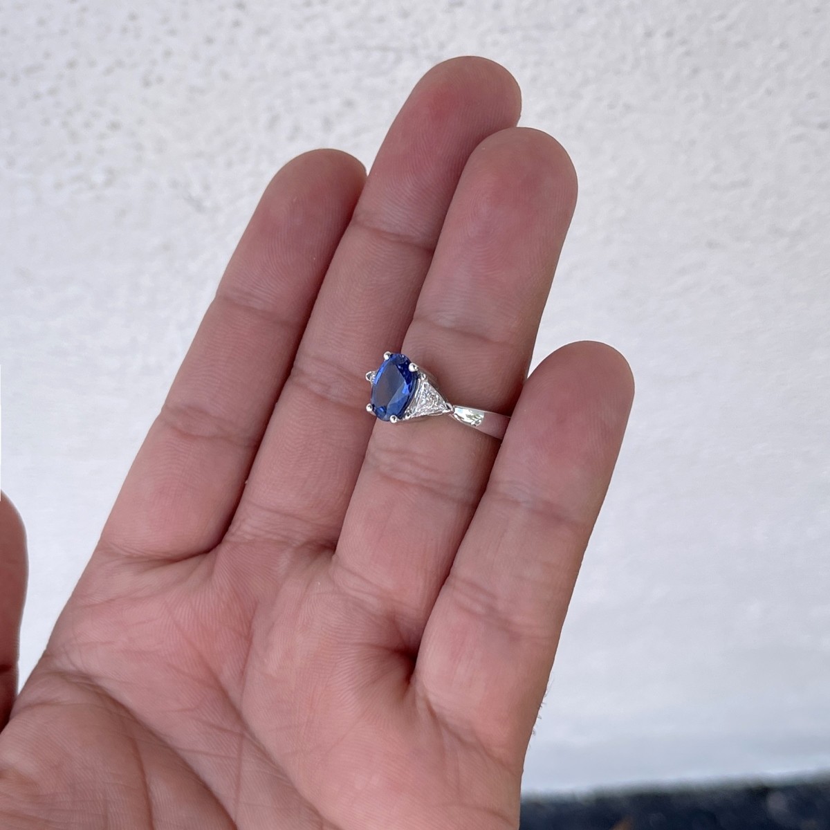 Sapphire, Diamond and 18K Ring.