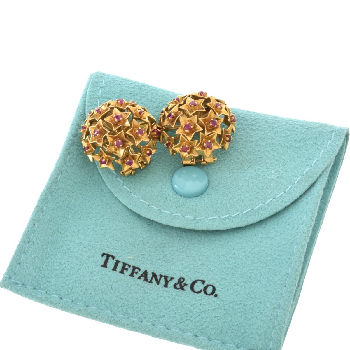 Tiffany & Co Ruby and 18K Earrings