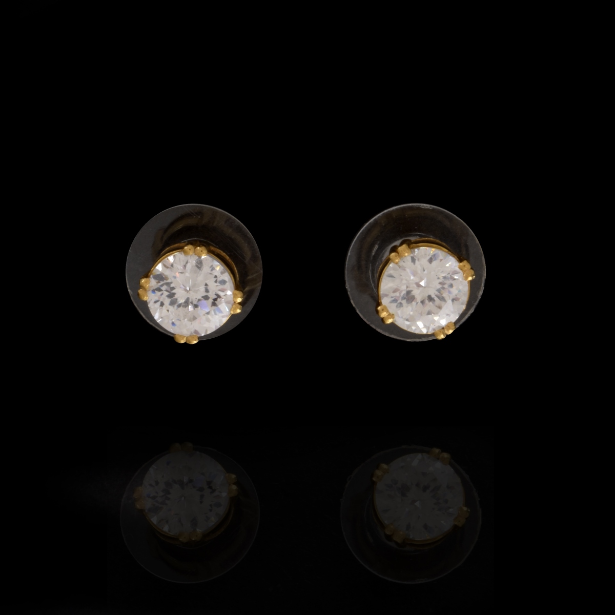 CZ and 22K Ear Studs