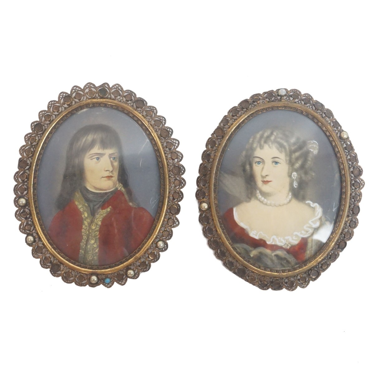 Pair of Miniatures on Celluloid