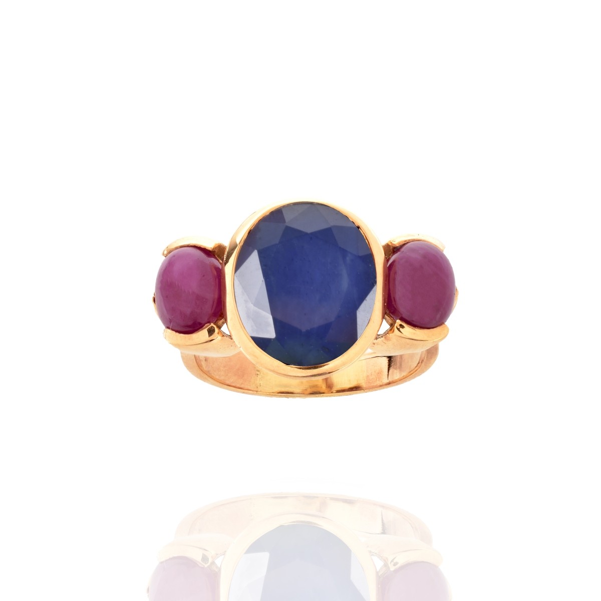 Sapphire, Ruby and 14K Ring
