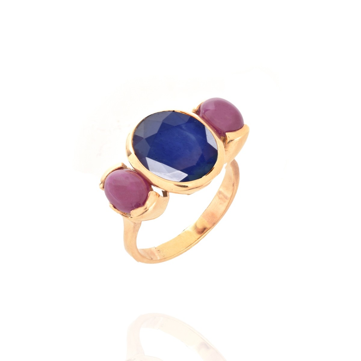 Sapphire, Ruby and 14K Ring