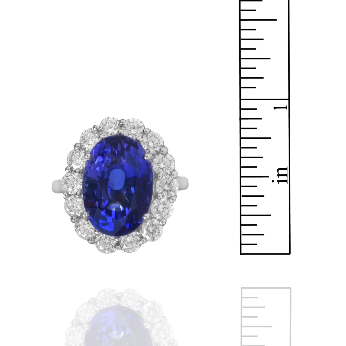 Tanzanite, Diamond and Platinum Ring