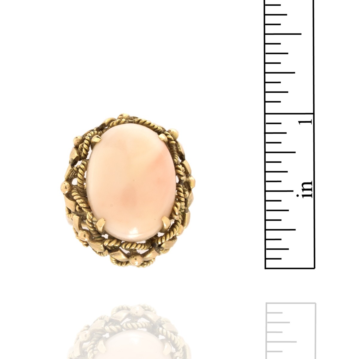 Coral and 14K Ring