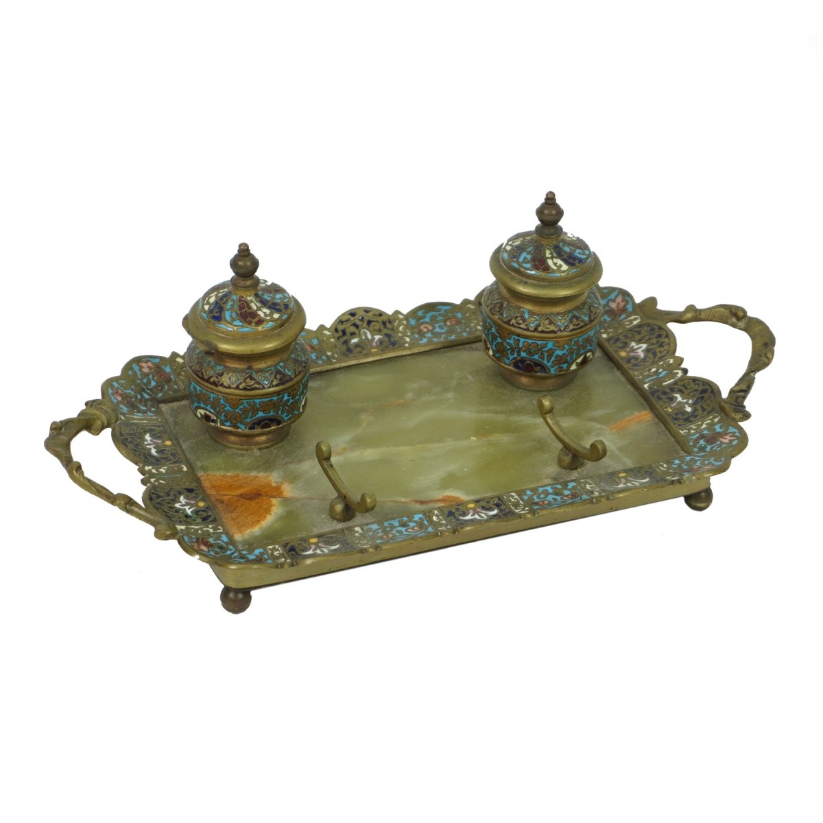 French Champleve Inkstand