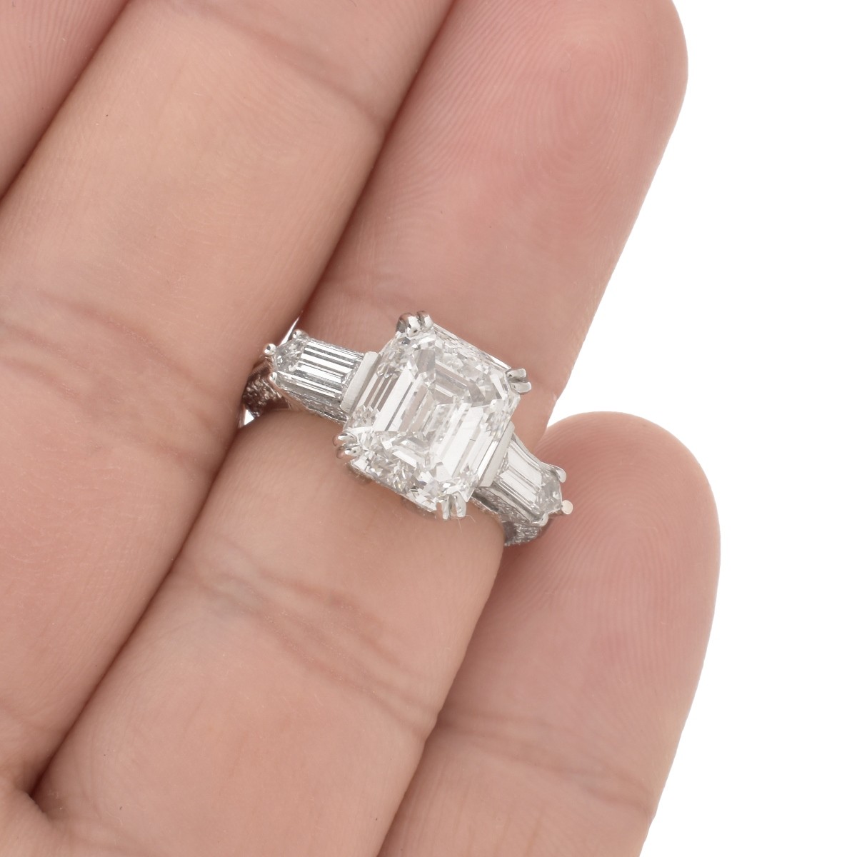GIA Diamond and Platinum Ring