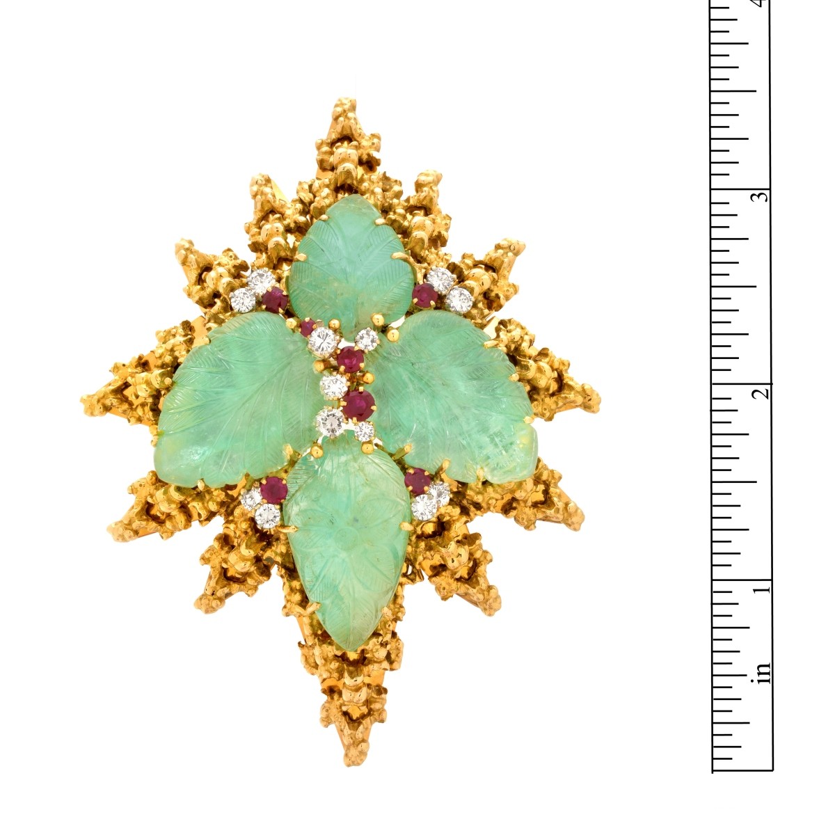 Gemstone, Diamond and 18K Pendant/Brooch