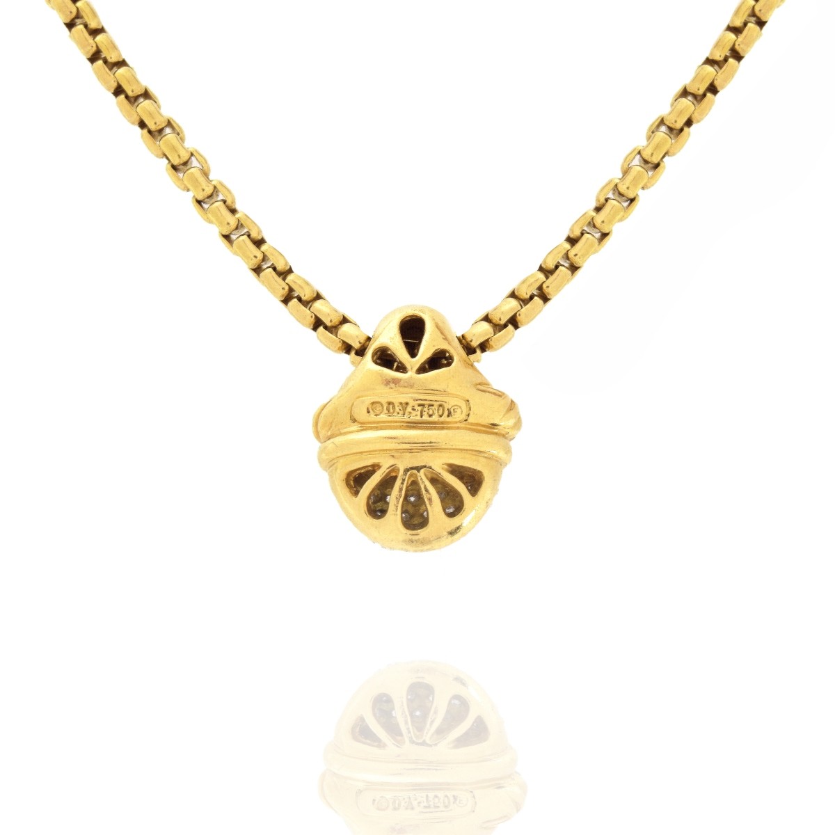 David Yurman Diamond and Gold Necklace
