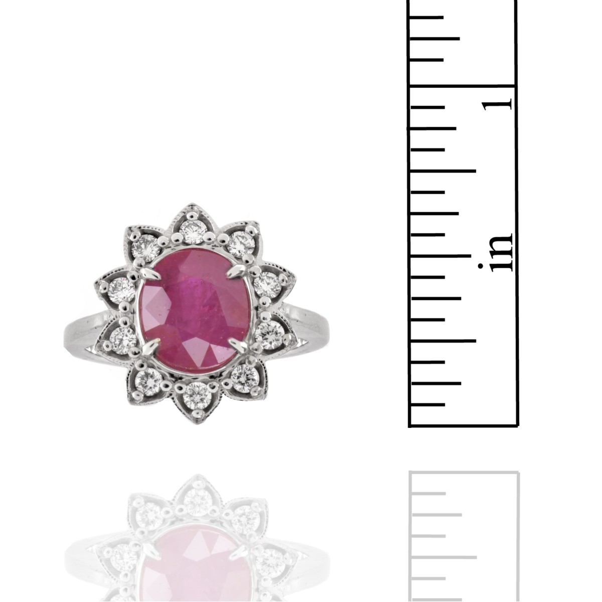 GIA Ruby, Diamond and 14K Ring